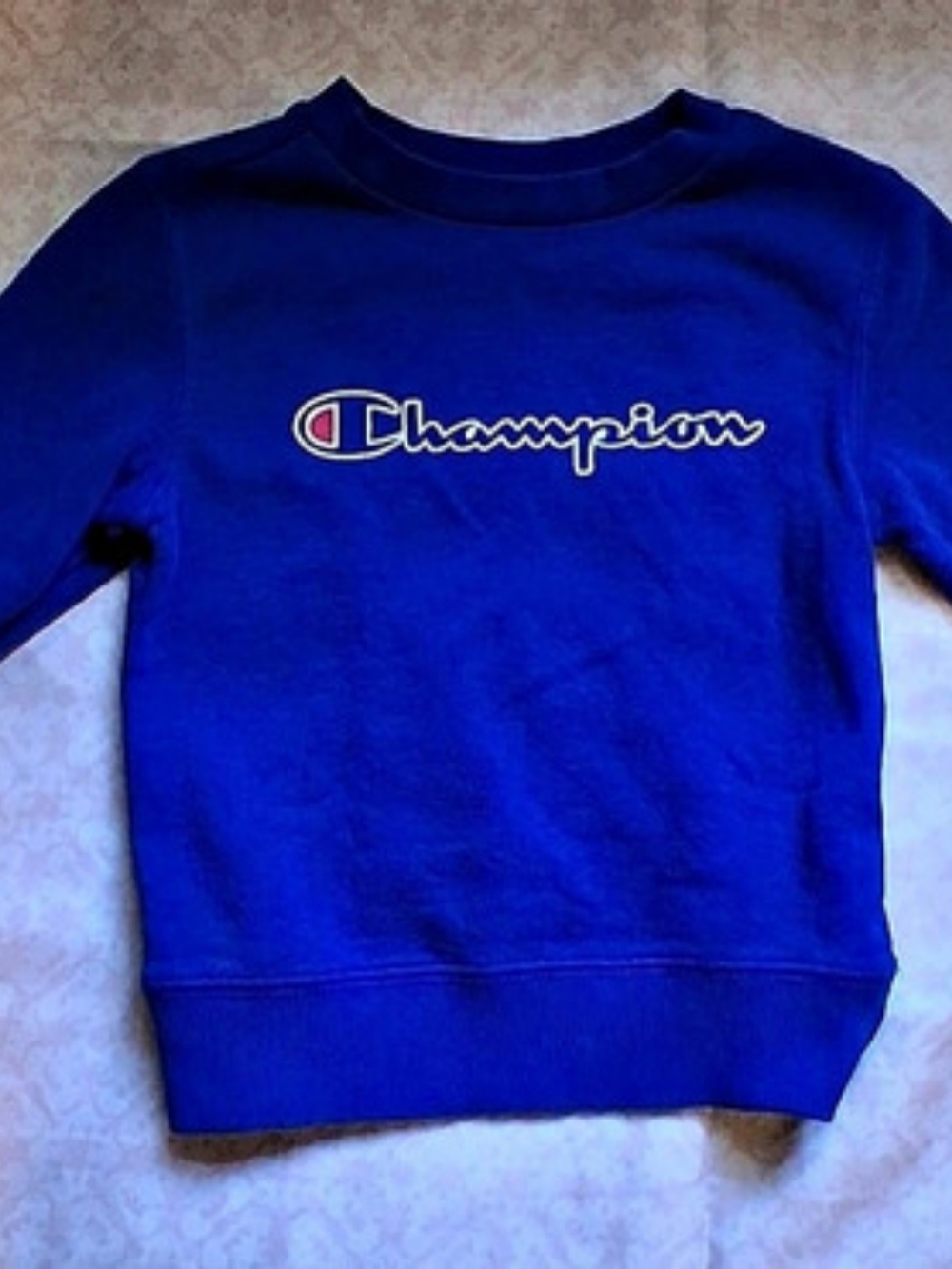 Champion Toddler Script Logo Crewneck Sweatshirt Blue
